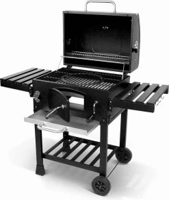 Alice's Garden Houtskool BBQ Bernard - Smoker - Verstelbare Houtskoolbak - Zwart -Keukengrill 1014x1200