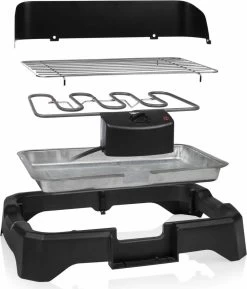 Tristar BQ-2824 Elektrische Barbecue - Tafel BBQ 34,5 X 23 Cm - Regelbare Thermostaat - 2000 Watt - Zwart -Keukengrill 1026x1200