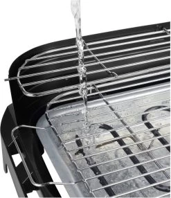 Princess 112250 Elektrische BBQ Met Zijplanken - BBQ - 40x25cm - Met En Zonder Statief Te Gebruiken - Met Zijplankjes - Ook Te Gebruiken Als Tafelgrill - 2200W -Keukengrill 1037x1200