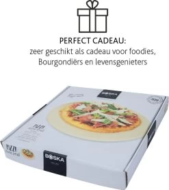 Boska Pizzasteen Deluxe - Voor Oven & BBQ - Knapperige Pizza's - Ø 29.5 Cm - BBQ Accessoires -Keukengrill 1069x1200