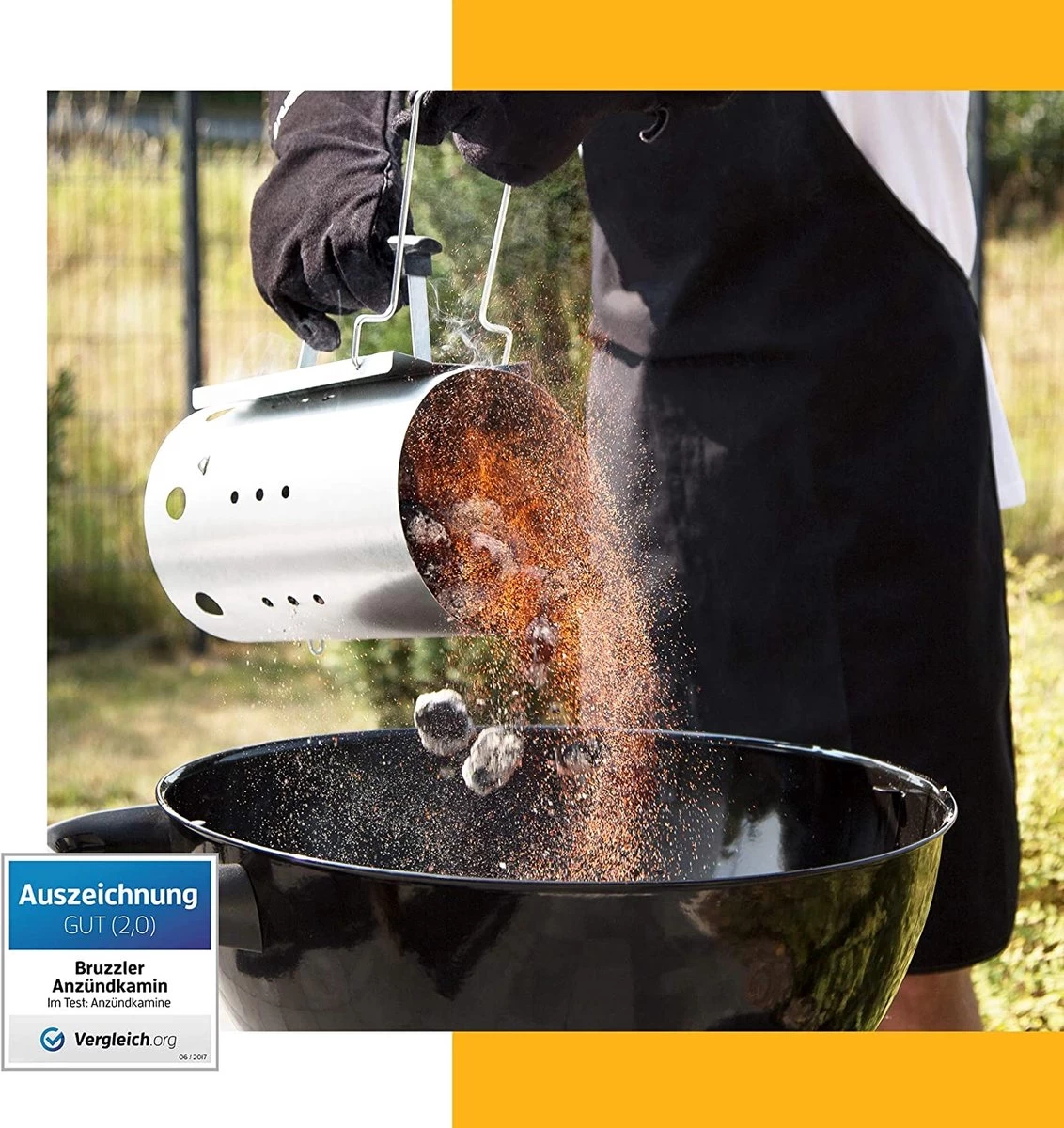 Kolen Starter GROOT - Brikettenstarter Met Veiligheidshandgreep - Snelstarter Voor Barbecue - BBQ Houtskool Starter 3 Kolen Starter GROOT - Brikettenstarter Met Veiligheidshandgreep - Snelstarter Voor Barbecue - BBQ Houtskool Starter - Afbeelding 3