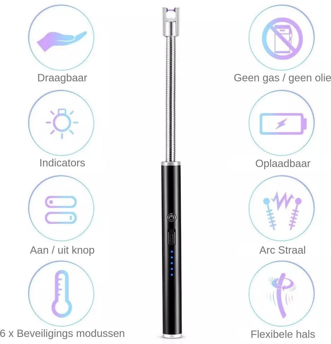 Merkloos BBQ Aansteker Oplaadbaar Met Usb Kabel - Elektrische Keuken Aansteker - Flexibele Aansteker - Zwart 6 Merkloos BBQ Aansteker Oplaadbaar Met Usb Kabel - Elektrische Keuken Aansteker - Flexibele Aansteker - Zwart - Afbeelding 6