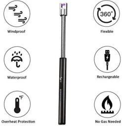 Le Cose USBurn-BBQ Aansteker-oplaadbare Aansteker Met Usb Kabel-Elektrische Plasma Aansteker-windbestendig En Buigzaam-zwart-USB-Lange Flexibele Aansteker -Keukengrill 1163x1200