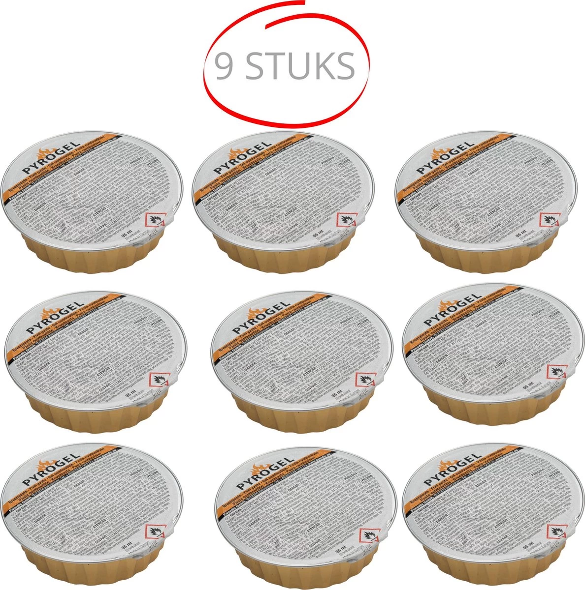 Pyrogel Brandpasta Voor Fondue - Set 9 Stuks - 9x95ml 1 Pyrogel Brandpasta Voor Fondue - Set 9 Stuks - 9x95ml
