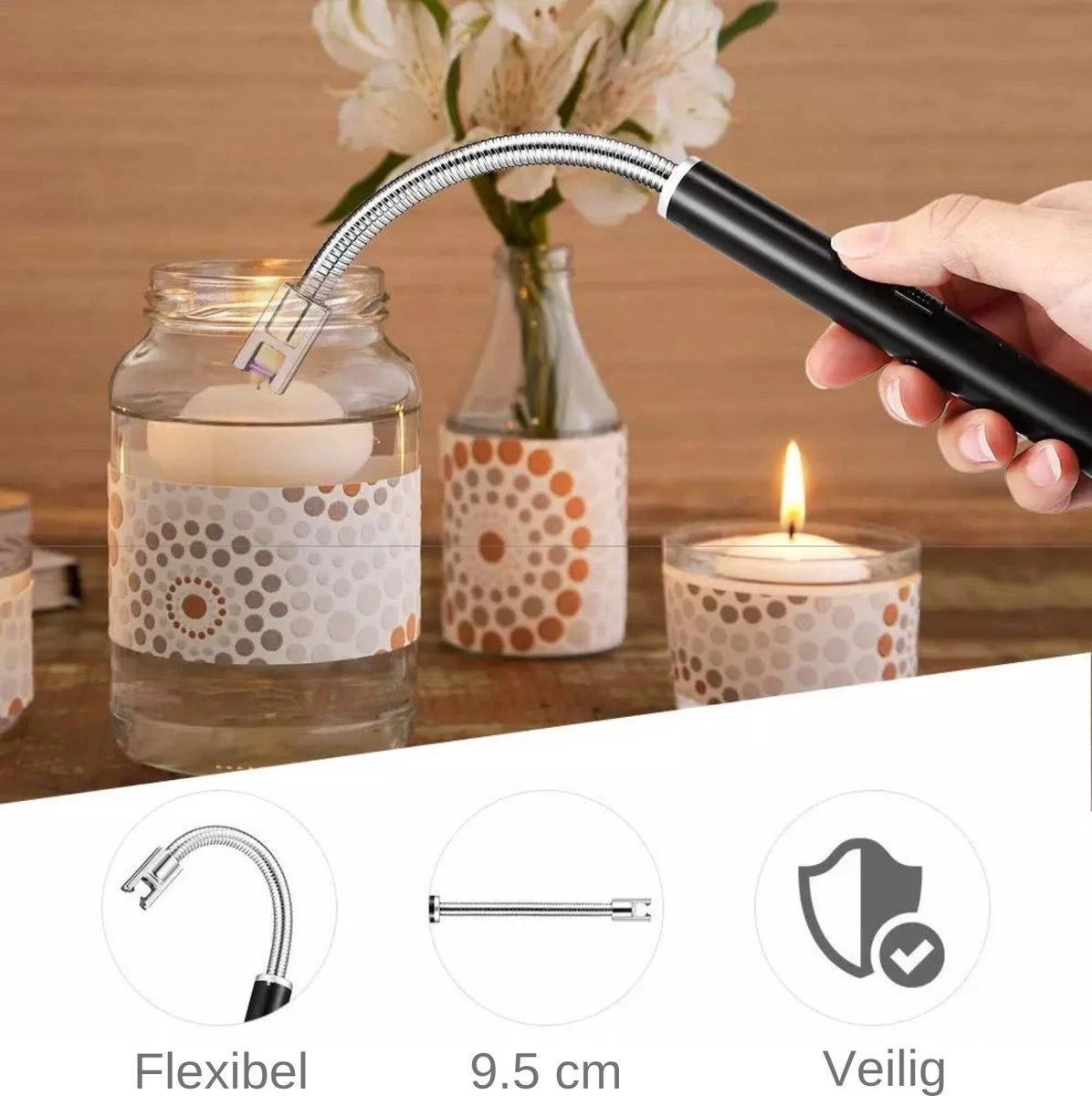 Merkloos BBQ Aansteker Oplaadbaar Met Usb Kabel - Elektrische Keuken Aansteker - Flexibele Aansteker - Zwart 3 Merkloos BBQ Aansteker Oplaadbaar Met Usb Kabel - Elektrische Keuken Aansteker - Flexibele Aansteker - Zwart - Afbeelding 3