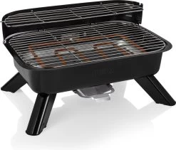 Princess 112252 Hybride Barbecue – Elektrische BBQ - Tafelmodel - 2000W - 44x 29cm - Gebruik Elektrisch Of Met Kolen -Keukengrill 1200x1025