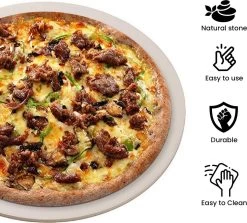 MaxxHome Pizzasteen - BBQ Steen - Pizzasteen Voor De Lekkerste Bereiding Van Een Pizza Op Jouw Barbecue Of In De Oven - Pizza Steen Rond - Medium (33 Cm) -Keukengrill 1200x1084 4