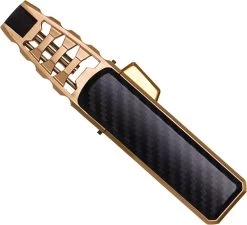 Merkloos Turbo Jetflame Aansteker - Gasbrander - Vuurwerk Torch - Crème Brûlée Brander - BBQ En Sigaren Aansteker - Windproof - Carbon Met Goudkleurige Metalen Behuizing -Keukengrill 1200x1094