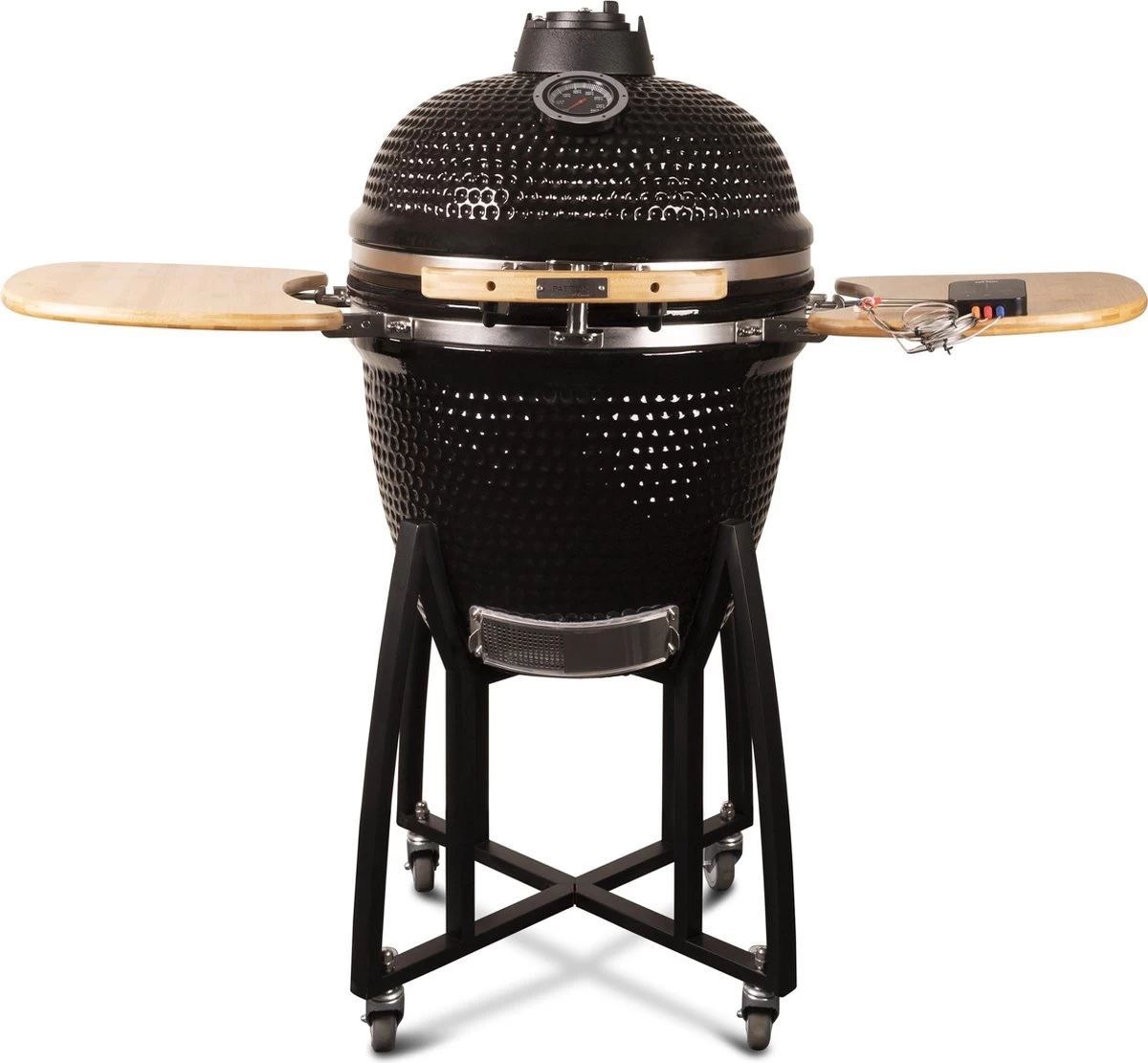 Patton - Kamado 21" - Premium Black - Keramische Barbecue - Incl. Bluetooth Kerntemperatuurmeter - LED Verlichting - Large - Compleet - Zwart 18 Patton - Kamado 21" - Premium Black - Keramische Barbecue - Incl. Bluetooth Kerntemperatuurmeter - LED Verlichting - Large - Compleet - Zwart - Afbeelding 18