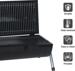 MaxxGarden BBQ - Houtskool Barbecue - Smoker Barbecue - Grilloppervlak (LxB) 38 X 52 Cm - Met Dubbel Grill Vlak - Zwart -Keukengrill 1200x1132