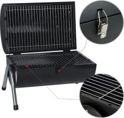 MaxxGarden BBQ - Houtskool Barbecue - Smoker Barbecue - Grilloppervlak (LxB) 38 X 52 Cm - Met Dubbel Grill Vlak - Zwart -Keukengrill 1200x1148