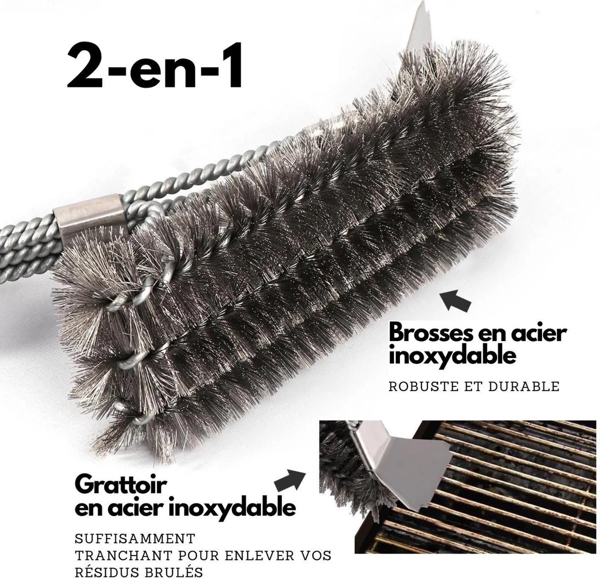 Gohh BBQ Borstel Met Schraper - Schoonmaakborstel - Barbecue Krabber Met Handige Bewaarzak 2 In 1 8 Gohh BBQ Borstel Met Schraper - Schoonmaakborstel - Barbecue Krabber Met Handige Bewaarzak 2 In 1 - Afbeelding 8