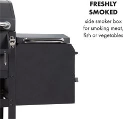 Klarstein Kingsville Double Barbecue - Houtskool- En Gasbarbecue - Smoker BBQ - Inclusief Deksels En Thermometer - Met 2 Roosters - Zwart -Keukengrill 1200x1161