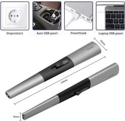 Allkinds Lange Elektrische Plasma Aansteker - USB Oplaadbaar - Vlamloze Elektrische Aansteker Voor Keuken, Kaars, BBQ Of Openhaard - Zwart - In- En Outdoor - Chique Design -Keukengrill 1200x1162 2