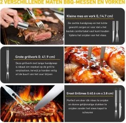 Saveur Royal® 35-delige Barbecue Gereedschapset In Roestvrij Staal - BBQ Grill Set Met Draagtas - Barbecuegerei-sets - Barbecue Accessoires Gereedschap - 35-delig -Keukengrill 1200x1170 3