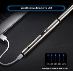 Oplaadbare Lange Dunne Elektrische Aansteker - Duurzame Plasma Aansteker - Inclusief Cadeauverpakking - BBQ – Kaarsen – Zilver -Keukengrill 1200x1170 5