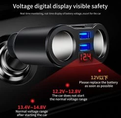 Auto Sigarettenaansteker Splitter - USB Ingang Auto - 2 Sigaretten Aansluitingen - Autolader -Keukengrill 1200x1171