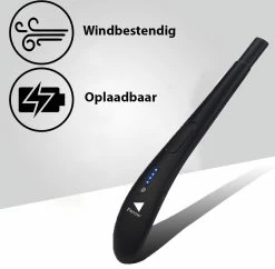 Oplaadbare Lange Elektrische Aansteker - Zwart - Duurzame Plasma Aansteker - Inclusief Cadeauverpakking - BBQ - Kaarsen -Keukengrill 1200x1178