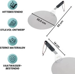 Nowad Pizzaschep RVS Rond - 30,5 Cm - PVC Handvat -Keukengrill 1200x1179 5