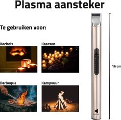 Oplaadbare Lange Elektrische Aansteker - Duurzame Plasma Aansteker - Inclusief Cadeauverpakking - BBQ - Kaarsen - Rose -Keukengrill 1200x1187 4