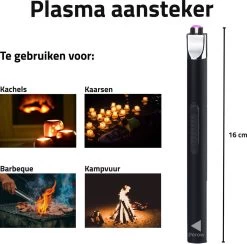 Oplaadbare Lange Elektrische Aansteker - Duurzame Plasma Aansteker - Inclusief Cadeauverpakking - BBQ - Kaarsen - Zwart -Keukengrill 1200x1187 9