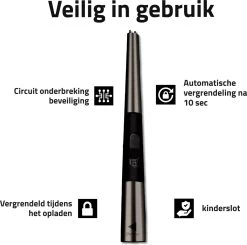 Oplaadbare Lange Elektrische Aansteker - Duurzame Plasma Aansteker – Luxe Aansteker - Inclusief Cadeauverpakking - BBQ – Kaarsen - Zwart -Keukengrill 1200x1188 3