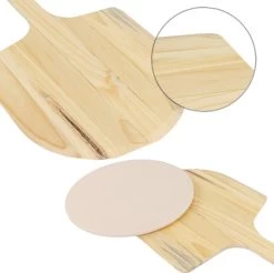 MaxxHome Pizzasteen - BBQ Steen - Maximum Te Verhitten Tot 600 Graden - ⌀33 - Incl. Houten Schep -Keukengrill 1200x1195 1