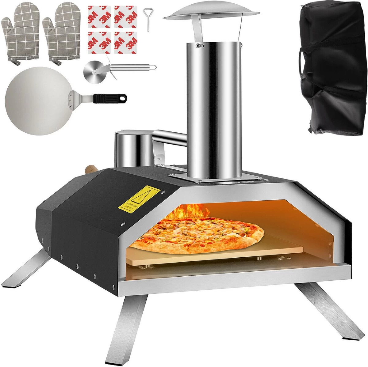 Vevor® Pizza Oven - Professionele Pizza Oven - Buitenkeuken - Pizza Gourmet - Barbecue - RVS - Tot 600°C - Met Draagtas 1 Vevor® Pizza Oven - Professionele Pizza Oven - Buitenkeuken - Pizza Gourmet - Barbecue - RVS - Tot 600°C - Met Draagtas
