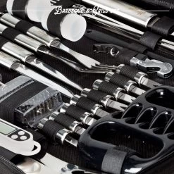 Mountain Jack® 40-Delige Luxe BBQ Grill Accessoires Set In Roestvrij Staal – Barbecue Gereedschap – Tangenset, Vlees Thermometer, Vleestang, Borstel, Spiezen, Vleesmes, Vleesvork -Keukengrill 1200x1199 8