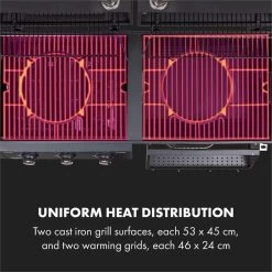 Klarstein Kingsville Double Barbecue - Houtskool- En Gasbarbecue - Smoker BBQ - Inclusief Deksels En Thermometer - Met 2 Roosters - Zwart -Keukengrill 1200x1200 113