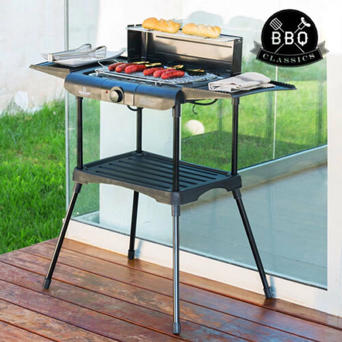 Excellent Electrics Elektrische Barbecue - Grilloppervlak (LxB) 36x24 Cm - 2000W - Zwart 8 Excellent Electrics Elektrische Barbecue - Grilloppervlak (LxB) 36x24 Cm - 2000W - Zwart - Afbeelding 8