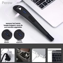 Oplaadbare Lange Elektrische Aansteker - Zwart - Duurzame Plasma Aansteker - Inclusief Cadeauverpakking - BBQ - Kaarsen -Keukengrill 1200x1200 299