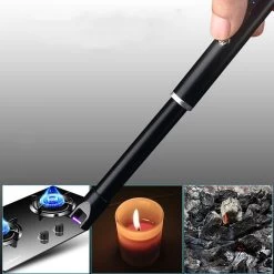 Oplaadbare Lange Dunne Elektrische Aansteker - Duurzame Plasma Aansteker - Inclusief Cadeauverpakking - BBQ – Kaarsen - Zwart -Keukengrill 1200x1200 316