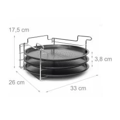 Relaxdays 3 Pizaplaten Met Pizzarek, Pizza Bakplaat Rond 33 Cm, Pizzaplaat 3stuk -Keukengrill 1200x1200 321
