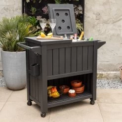 BluMill BBQ Tafel - Inclusief Koelvak 80 Liter - Op Wieltjes - Met Flessenopener - 102 X 46 X 86,5 Cm -Keukengrill 1200x1200 370