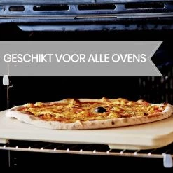 Buxibo 2in1 Pizzasteen - Voor BBQ & Oven - Inclusief Serveer Plank - Pizzabord/Pizzaplank - 30.5 X 38.1 X 1.4 Cm -Keukengrill 1200x1200 380