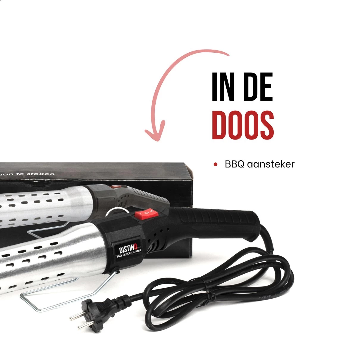 DistinQ BBQ Lighter Aansteker - Elektrische Barbecue Looftlighter Houtskool Starter Voor Barbecue, Grill En Open Haard - 2000 Watt 10 DistinQ BBQ Lighter Aansteker - Elektrische Barbecue Looftlighter Houtskool Starter Voor Barbecue, Grill En Open Haard - 2000 Watt - Afbeelding 10