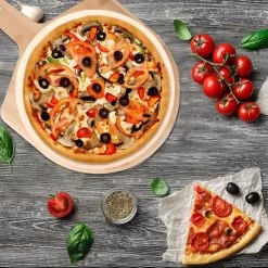 MaxxHome Pizzasteen - BBQ Steen - Maximum Te Verhitten Tot 600 Graden - ⌀33 - Incl. Houten Schep -Keukengrill 1200x1200 522