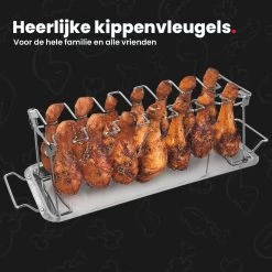 GrillX Kippenvleugelhouder - Kiphouder Voor BBQ & Oven - RVS - BBQ Accesoires -Keukengrill 1200x1200 534