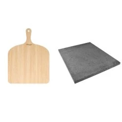 ETNA Pizza Set - Grote Pizzasteen & GRATIS Pizzaschep - 30 Cm X 38 Cm - Echt Italiaanse Pizzasteen - Broodbaksteen - BBQ Pizzasteen - Gemaakt Van Lavasteen Uit De Etna - Non-stick - Eppicotispai -Keukengrill 1200x1200 543