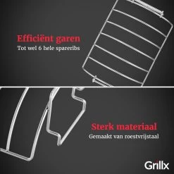 GrillX Sparerib Rek BBQ - Rib Rack Houder - Barbecue Spareribs Rek - BBQ Accesoires -Keukengrill 1200x1200 582