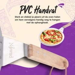 Nowad Pizzaschep RVS Rond Voor BBQ En Oven - 30,5 Cm - Pizzaspatel - Taartschep - Houten Handvat - Ophangbaar - Rond - Vaatwasbestendig - Keukenaccessoires -Keukengrill 1200x1200 599