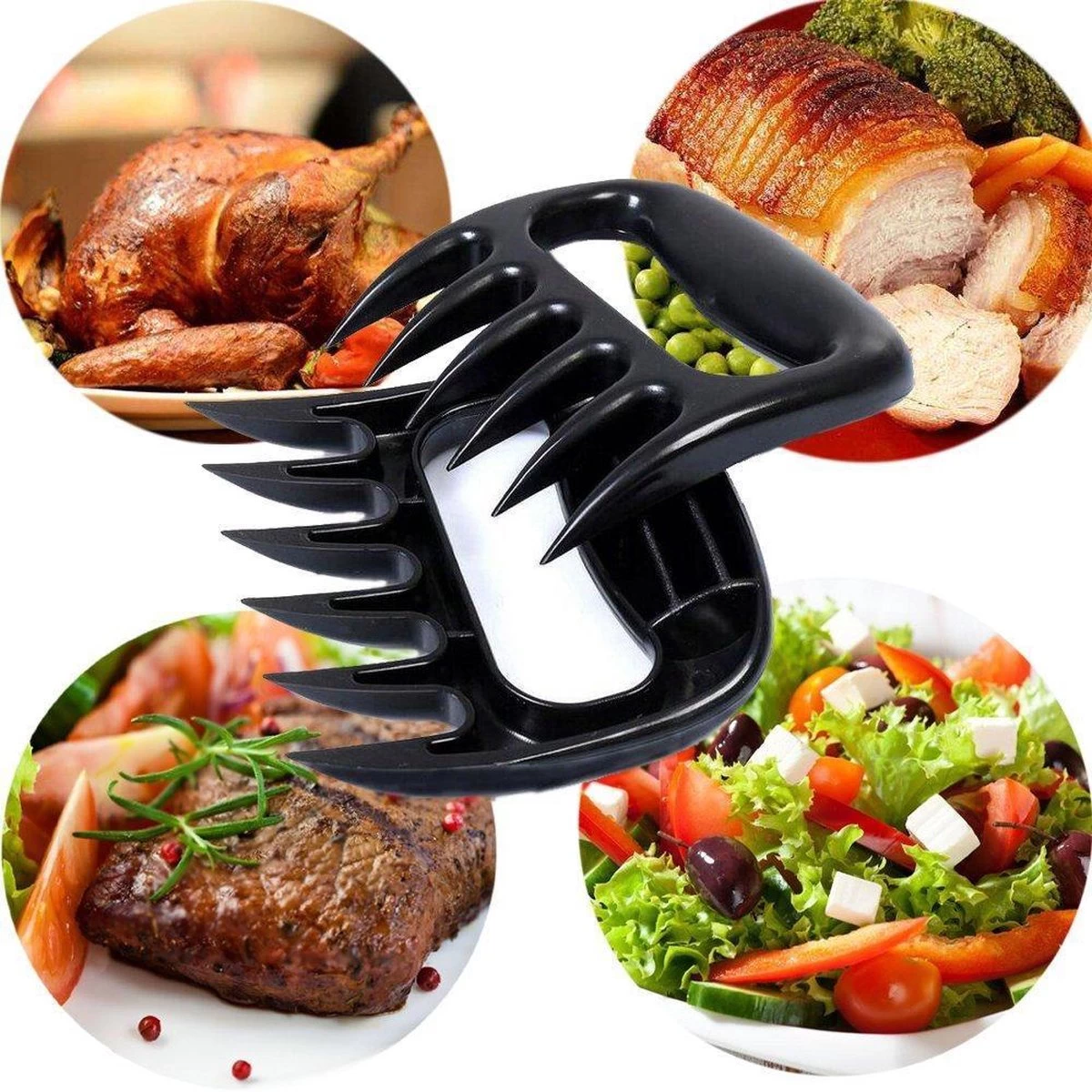Merkloos Professionele Vleesshredders / Vleesklauwen | Meat Claws | BBQ | Bear Paws | Meat Shredders | Vlees Houders | Barbeque Accesoires | Pulled Pork Klauwen | 2 Stuks 7 Merkloos Professionele Vleesshredders / Vleesklauwen | Meat Claws | BBQ | Bear Paws | Meat Shredders | Vlees Houders | Barbeque Accesoires | Pulled Pork Klauwen | 2 Stuks - Afbeelding 7