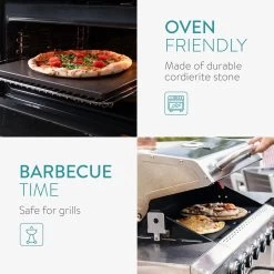 Navaris Pizzasteen XL Voor Oven En Barbecue - Rechthoekige Pizzaplaat 38 X 30 Cm - Inclusief Receptenboek - Keramisch Geglazuurd - Zwart -Keukengrill 1200x1200 674