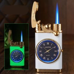 Flametimer Exclusieve Aansteker Met Horloge, 2 Stuks Willekeurig, Winddichte Draagbare Kaars Aansteker Voor Kaars Koken BBQ, Vuurwerk, Zak Zaklamp Aansteker Met Geschenkdoos, Cool Gift -Keukengrill 1200x1200 741