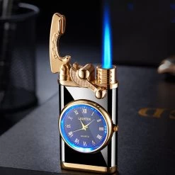 Flametimer Exclusieve Aansteker Met Horloge, 2 Stuks Willekeurig, Winddichte Draagbare Kaars Aansteker Voor Kaars Koken BBQ, Vuurwerk, Zak Zaklamp Aansteker Met Geschenkdoos, Cool Gift -Keukengrill 1200x1200 743