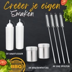 BBQ Gereedschapset - Opbergtas - BBQ Accessoires - BBQ Tang - BBQ Set - BBQ Borstel - BBQ Gereedschap - Roestvrij Staal -Keukengrill 1200x1200 806