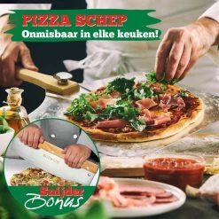 Ecowize Pizzaschep Voor BBQ En Oven - Aluminium Pizzaspatel Vierkant 30cm Met Inklapbaar Handvat - Met Extra Professionele Pizzasnijder -Keukengrill 1200x1200 819