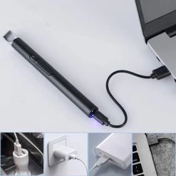 Oplaadbare Lange Elektrische Aansteker - Duurzame Plasma Aansteker - Inclusief Cadeauverpakking - BBQ - Kaarsen - Zwart -Keukengrill 1200x1200 847