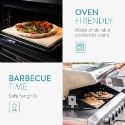 Navaris Pizzasteen XL Voor Oven En Barbecue - Rechthoekige Pizzaplaat 38 X 30 Cm - Inclusief Pizzaschep Met Extra Lang Handvat En Receptenboek -Keukengrill 1200x1200 869